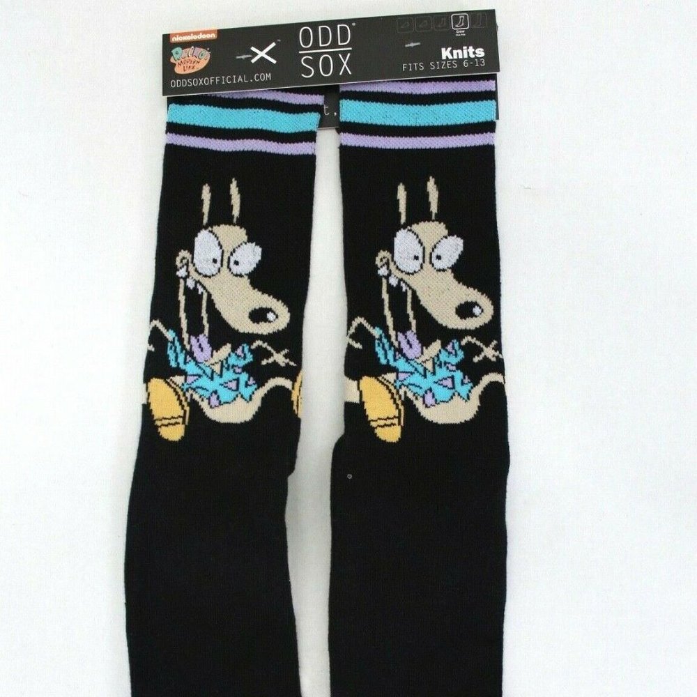 Odd Sox Nickelodeon Rocko's Modern Life Novelty Knits Crew Socks